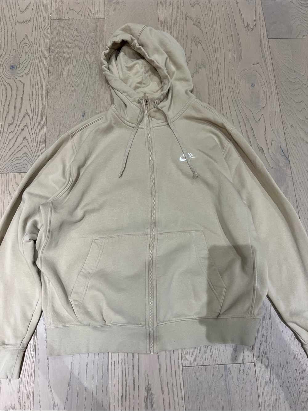 Nike Men's Zip-Up Hoodie in Light Tan